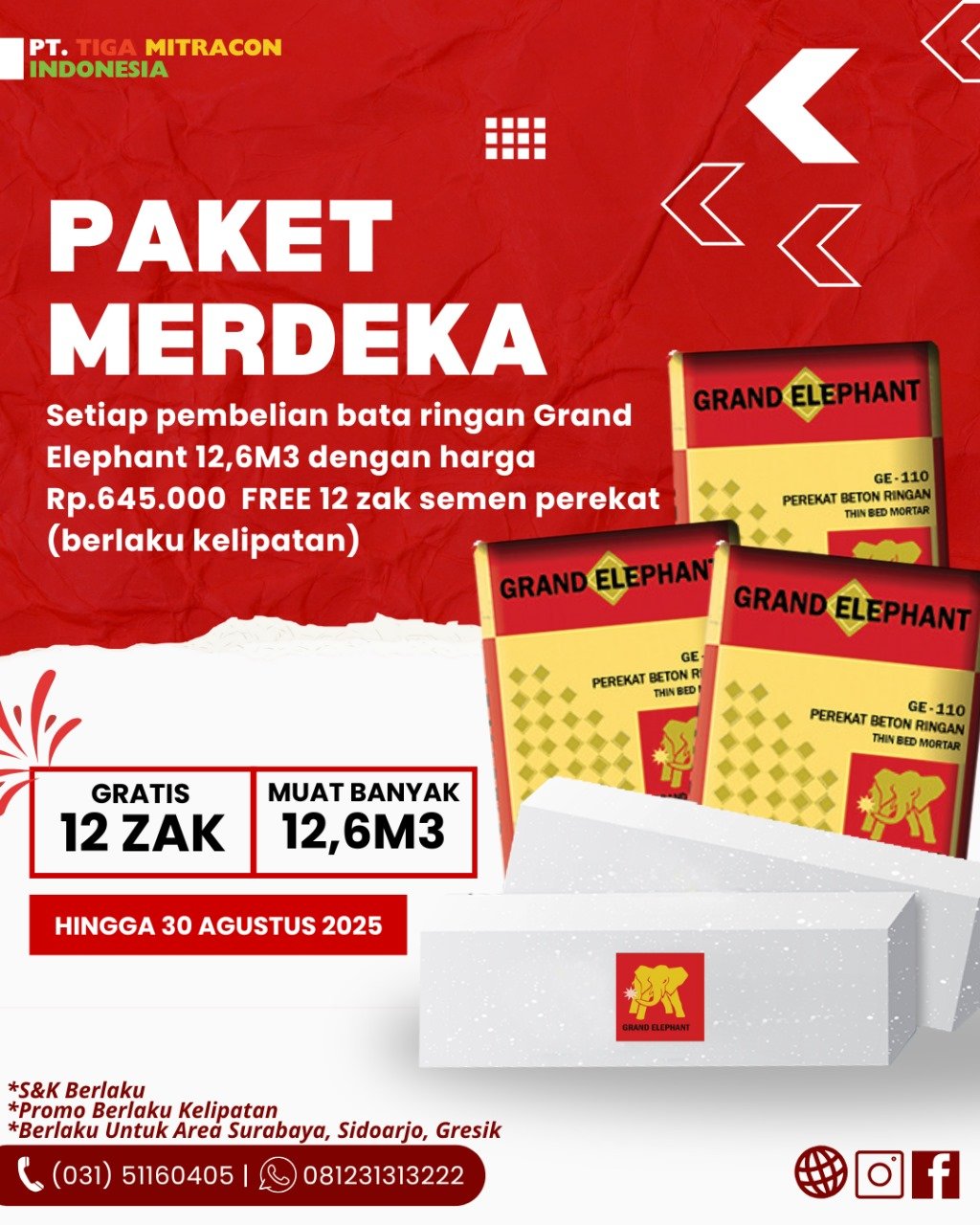 Promo Grand Elephant Agustus Promo Bata Ringan Terbaru