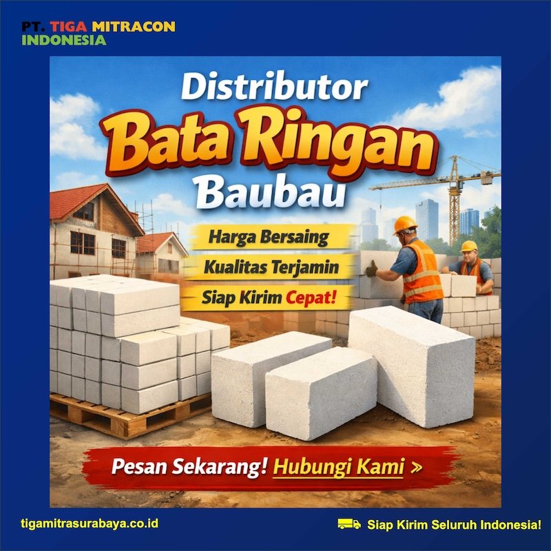 Distributor Bata Ringan Baubau Terpercaya untuk Rumah dan Proyek