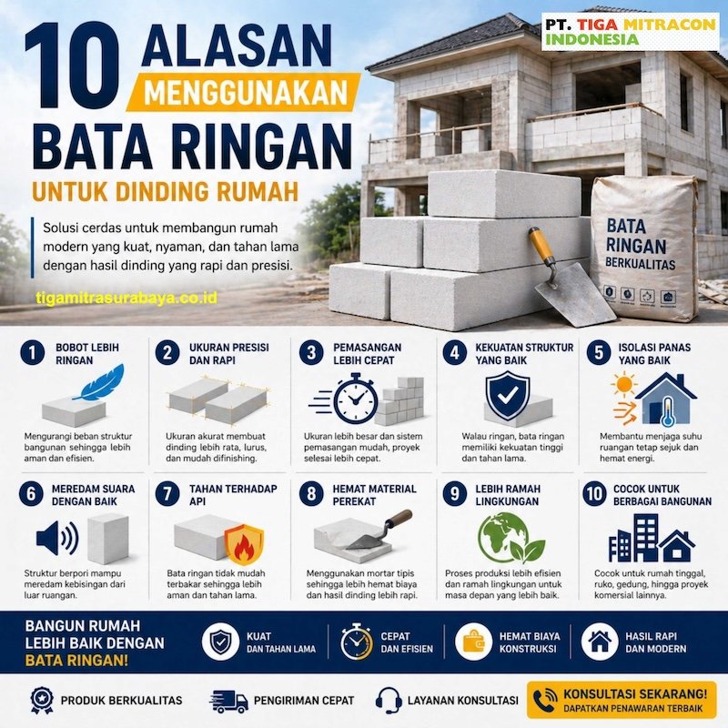10 Alasan Menggunakan Bata Ringan untuk Dinding Rumah