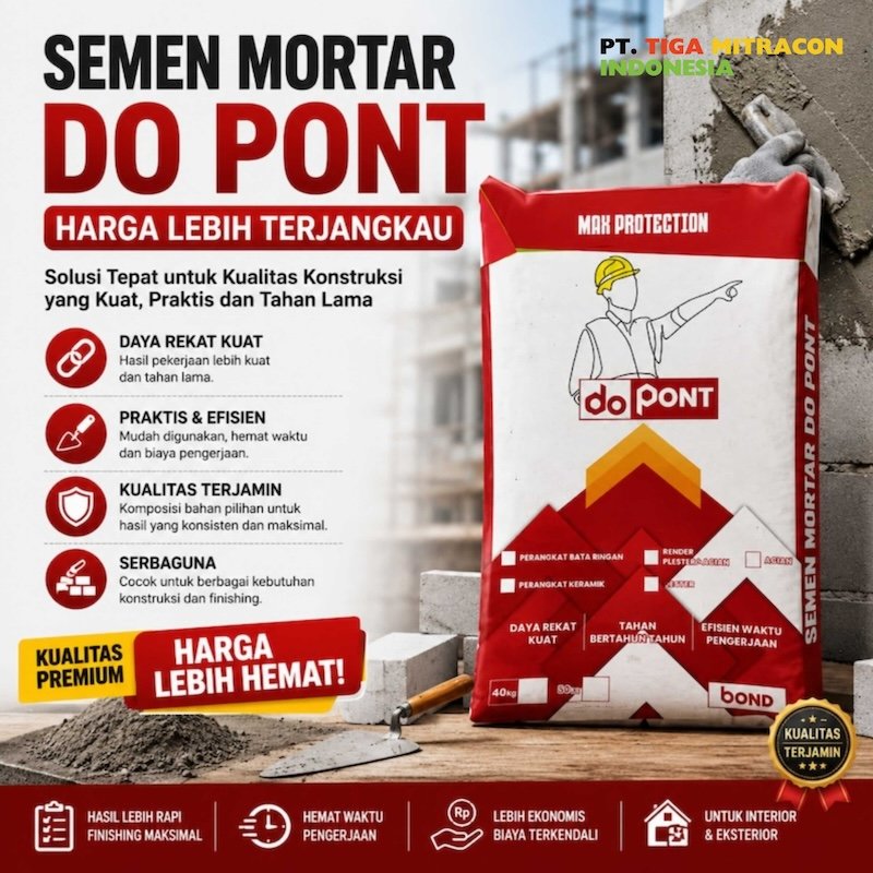 Semen Mortar Do Pont Harga Lebih Terjangkau untuk Berbagai Kebutuhan Konstruksi