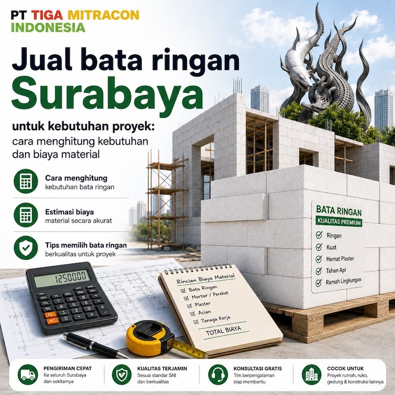 Jual Bata Ringan Surabaya untuk Kebutuhan Proyek: Cara Menghitung Kebutuhan dan Biaya Material