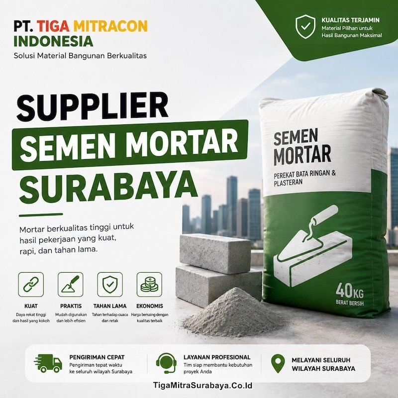 Supplier Semen Mortar Surabaya Jual Semen Mortar Berkualitas untuk Proyek Anda